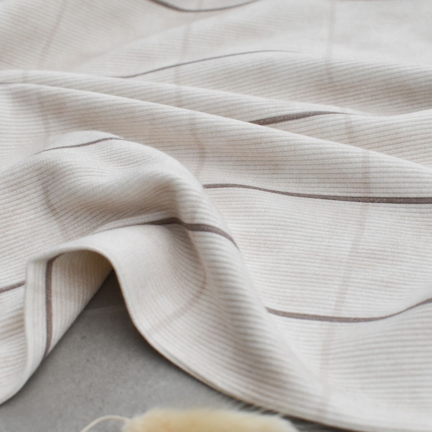 Bio Heavy Ribjersey | Beige Grid