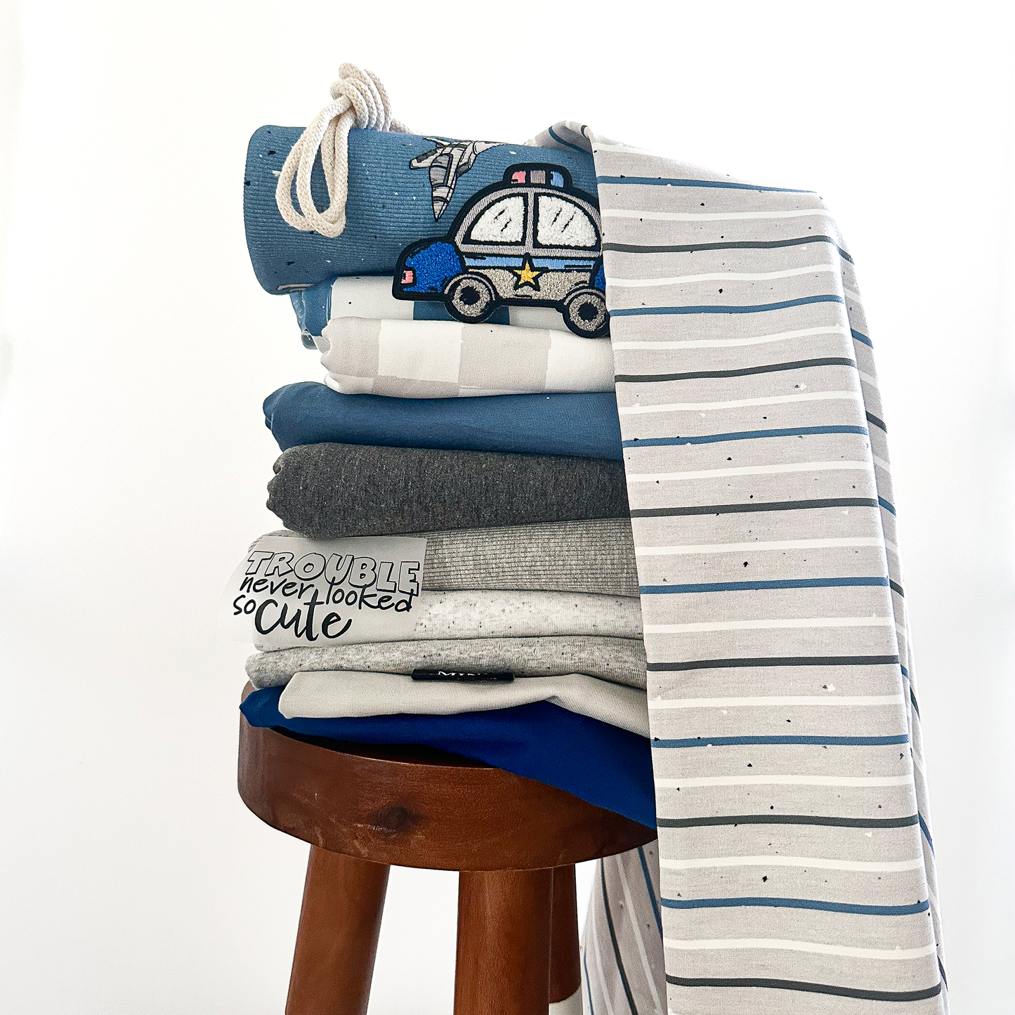 Bio French Terry | BlueXgrey Stripes