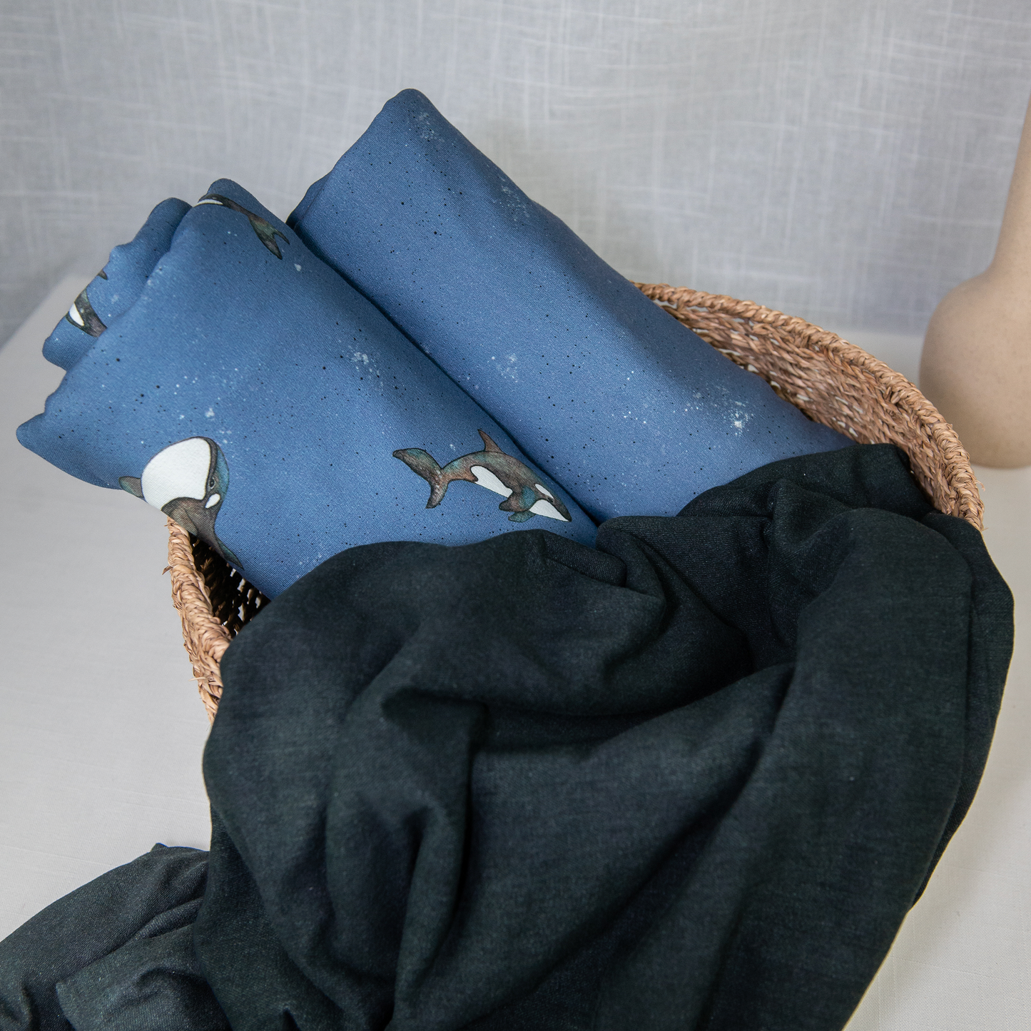 Bio French Terry | Denim washed Black