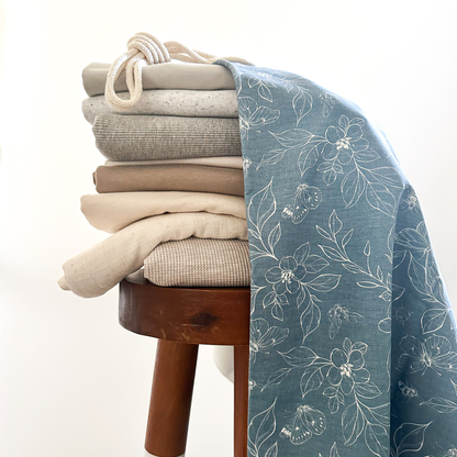 Bio French Terry | Denim Flower