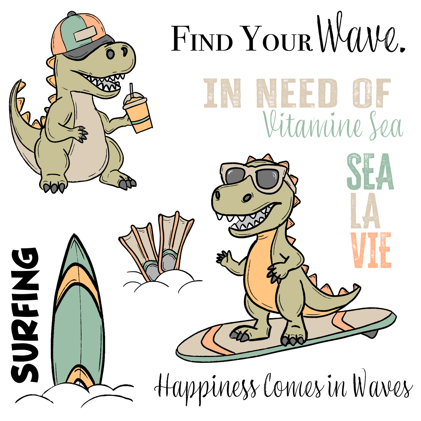 Bügelbild Groß | Vacation Dino