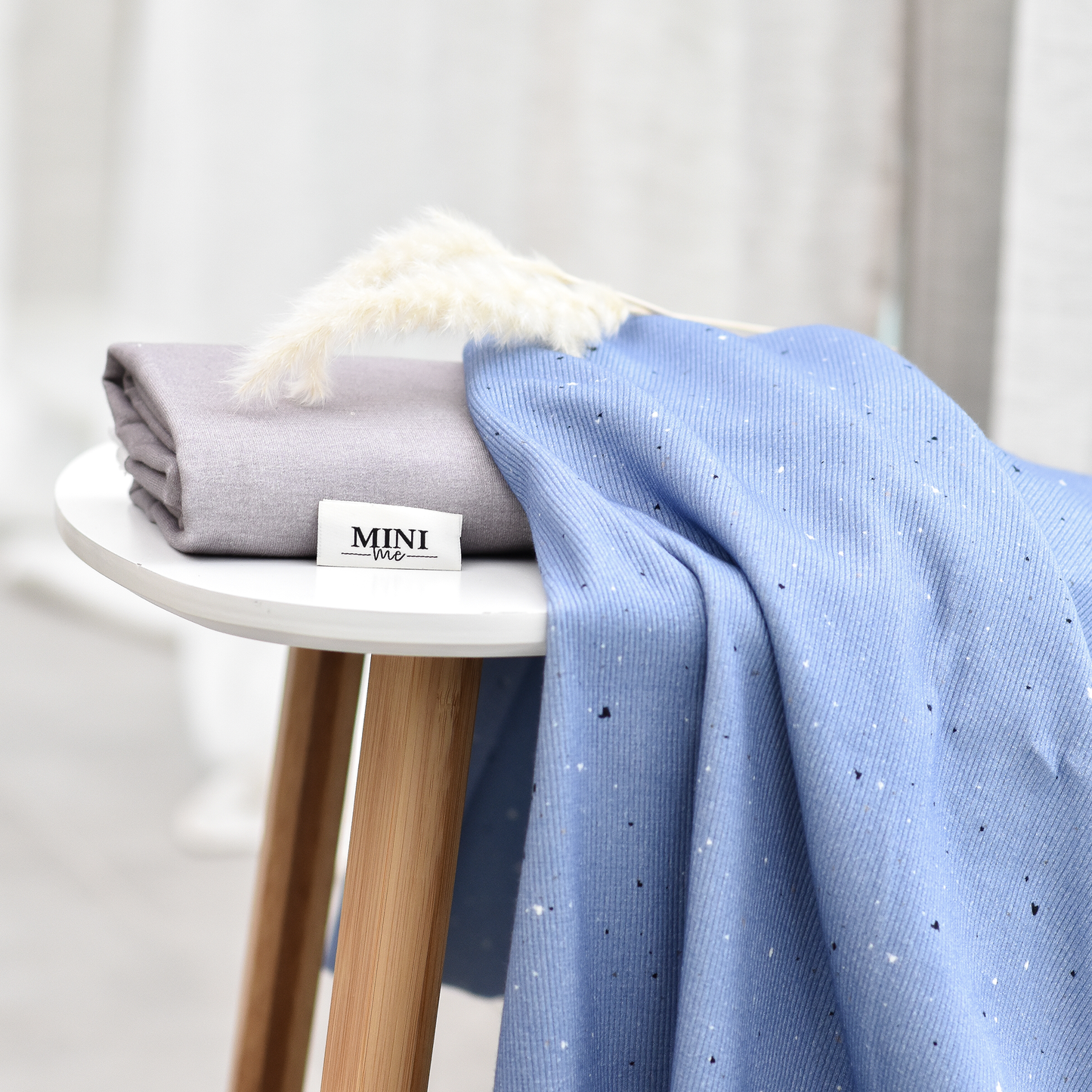 Bio Heavy Ribjersey | Konfetti blau