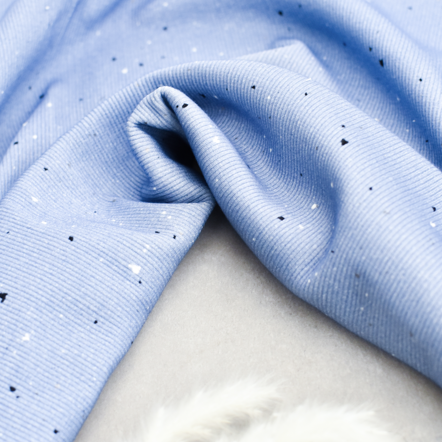 Bio Heavy Ribjersey | Konfetti blau