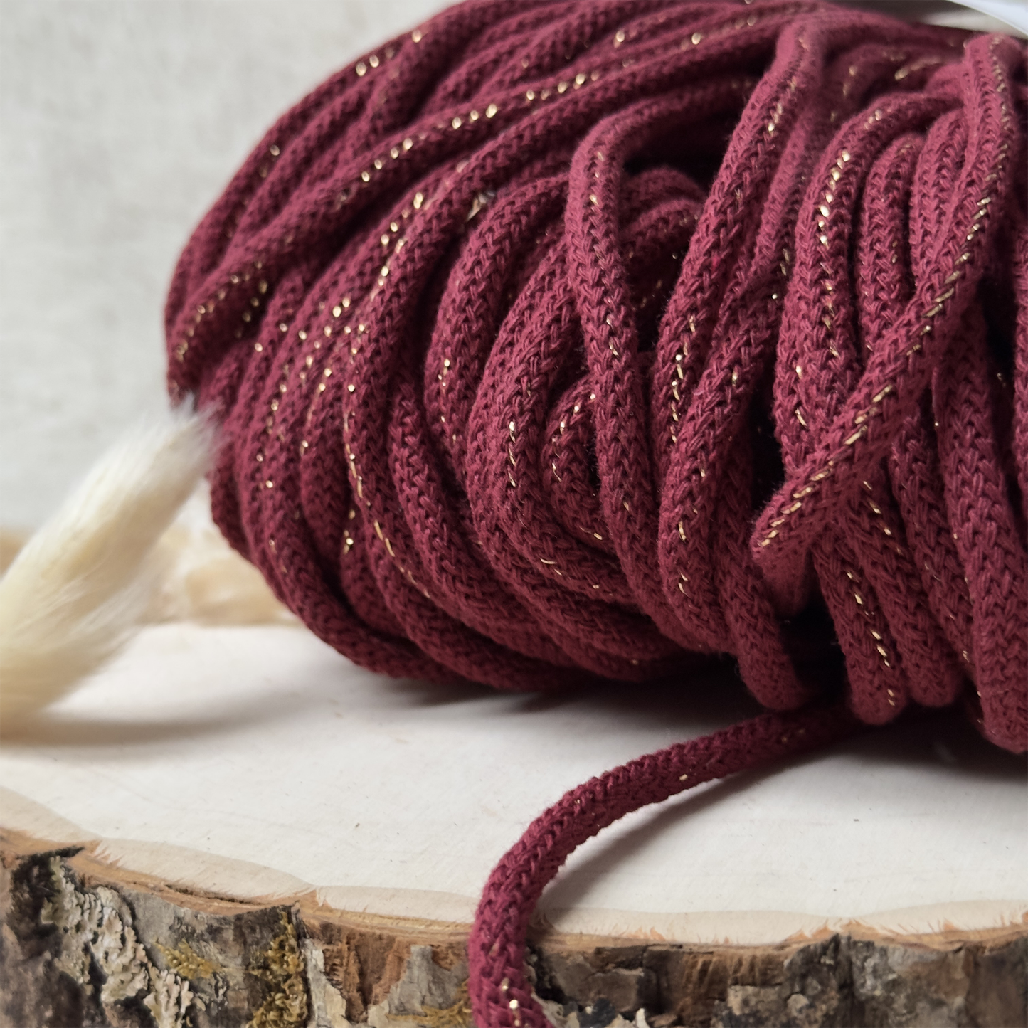 Kordel | Weinrot - gold