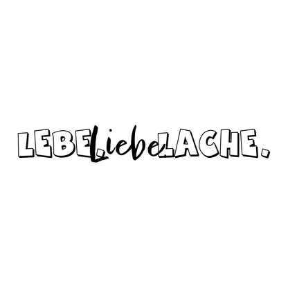 Bügelbild Groß | Lebe Liebe Lache