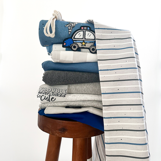 Bio French Terry | BlueXgrey Stripes