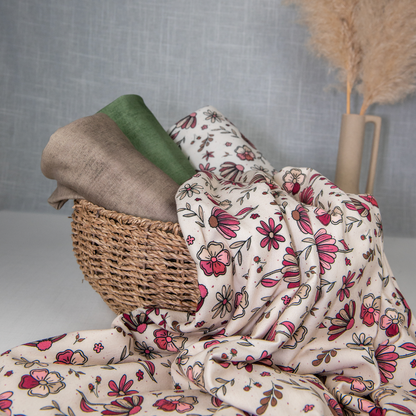Bio French Terry | Blumentraum beige
