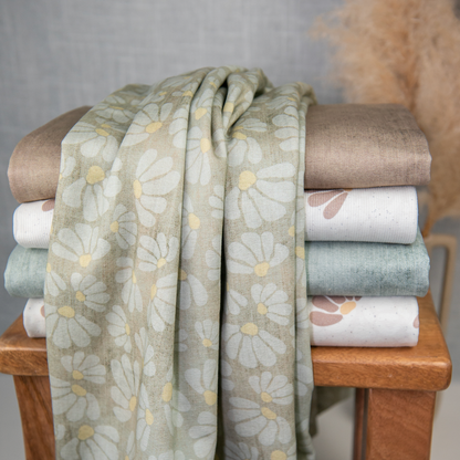Bio French Terry I Blumen Denim Braun