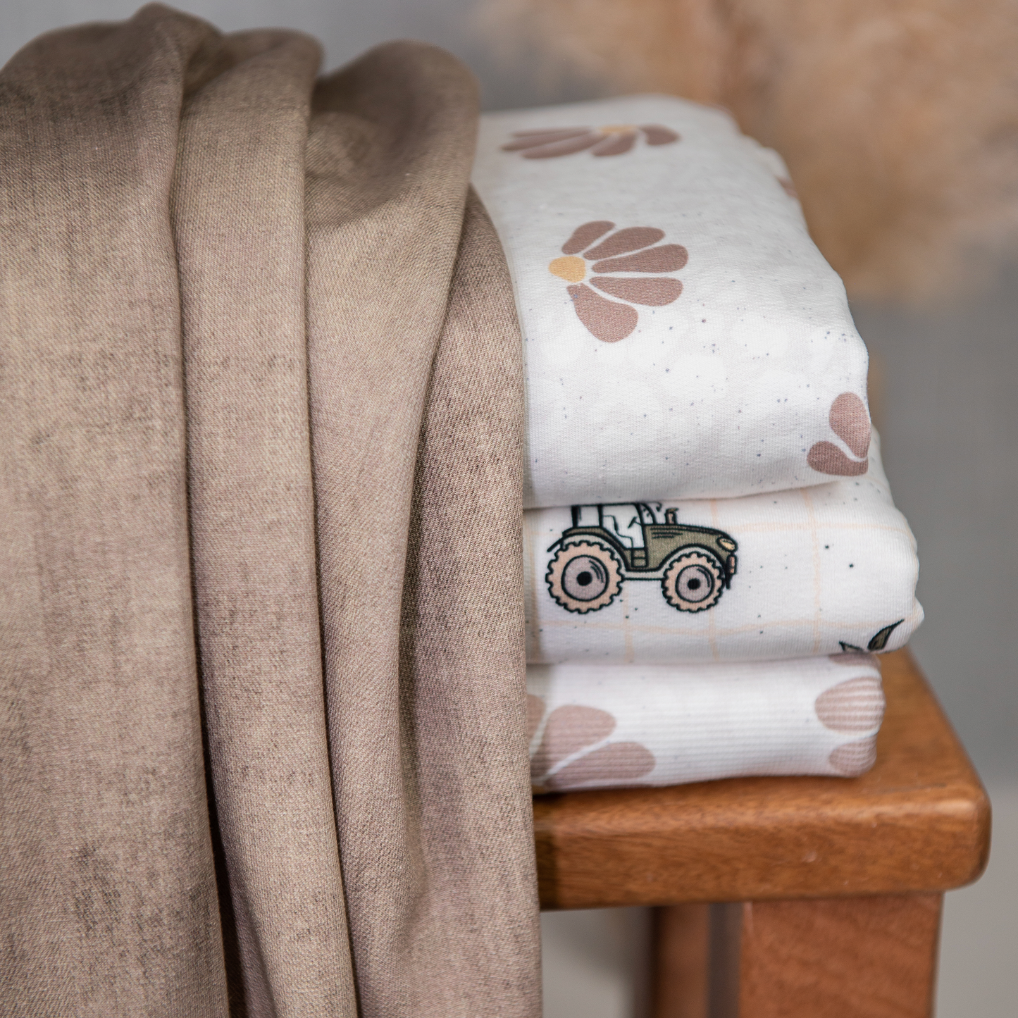 Bio French Terry | Denim washed Braun