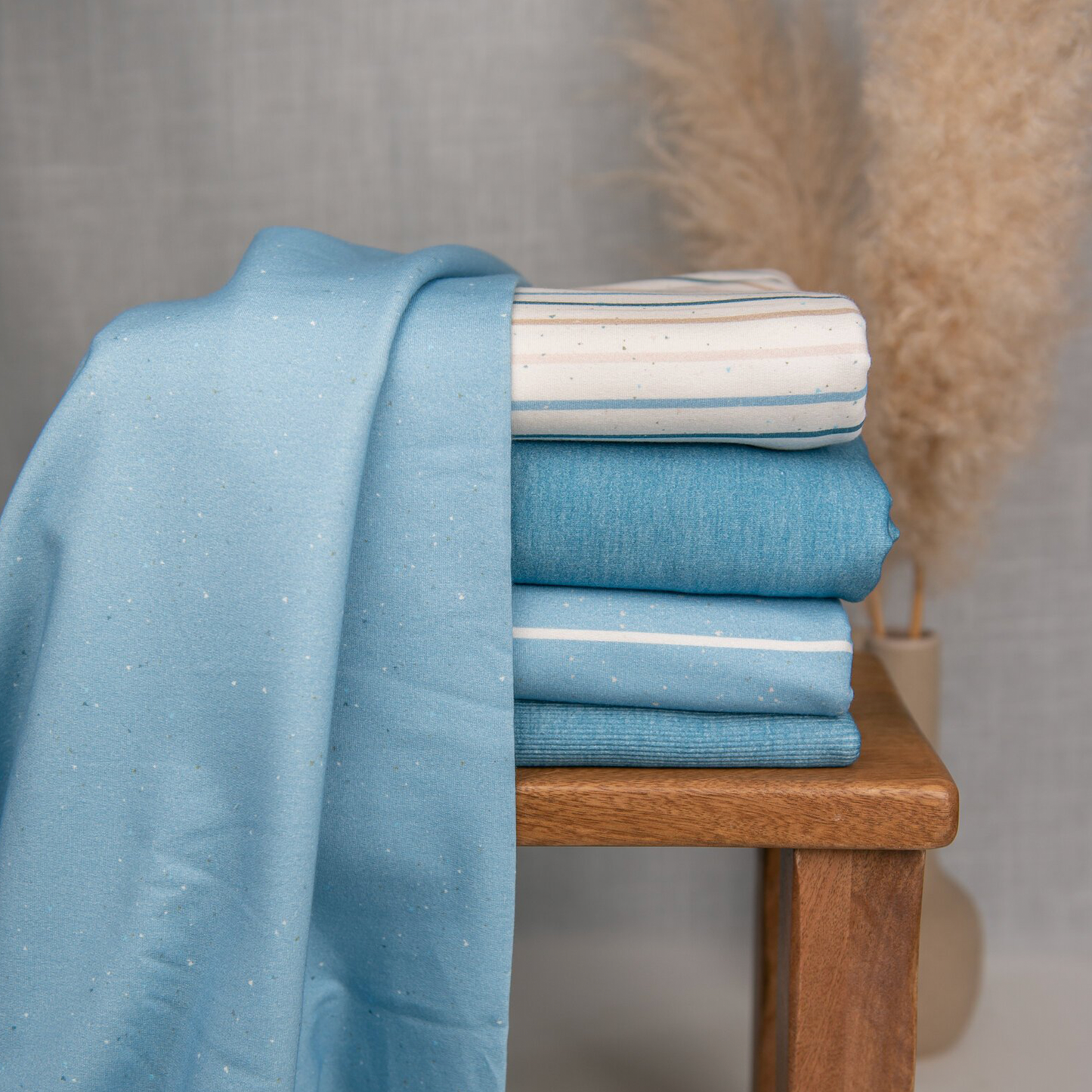 Bio French Terry | Wintertraum Konfetti blau