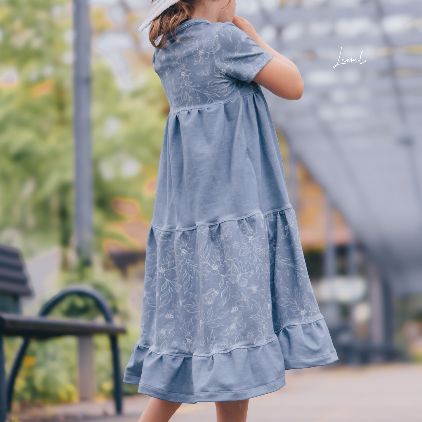 Bio French Terry | Denim Flower