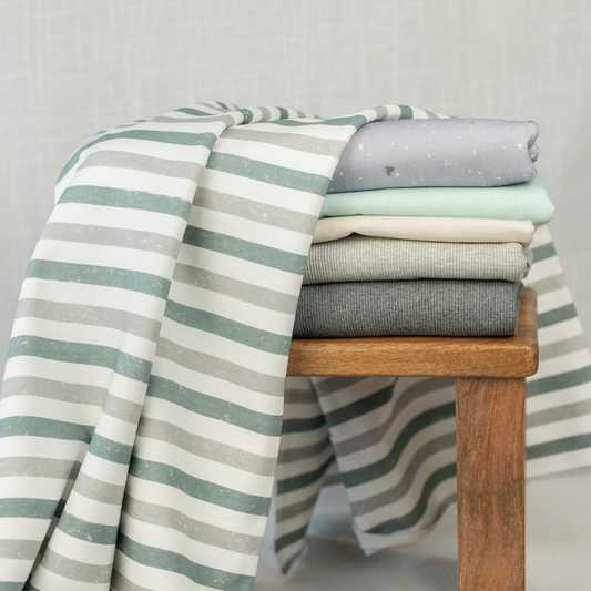 Bio French Terry | Block Stripes Grau