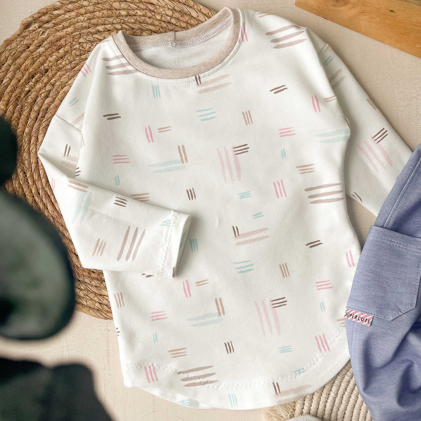 Bio French Terry | Messy Pastell Stripes