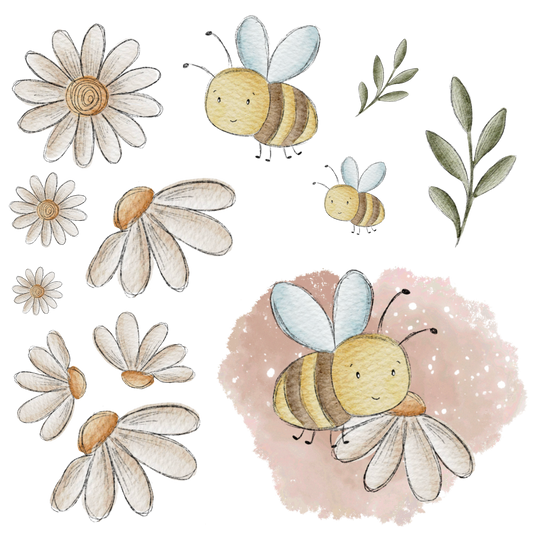 Bügelbild Groß | Bienchen und Blümchen